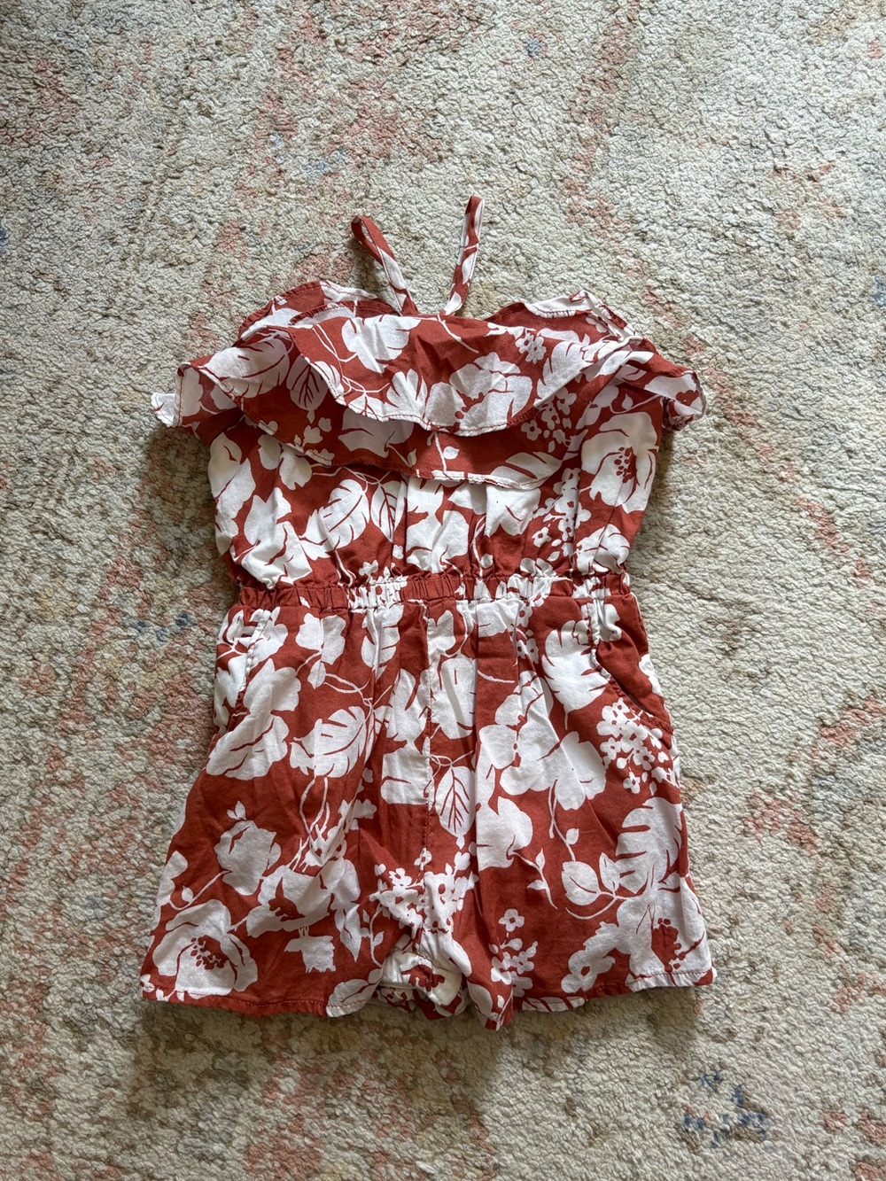 Janie & Jack Hawaiian floral halter romper